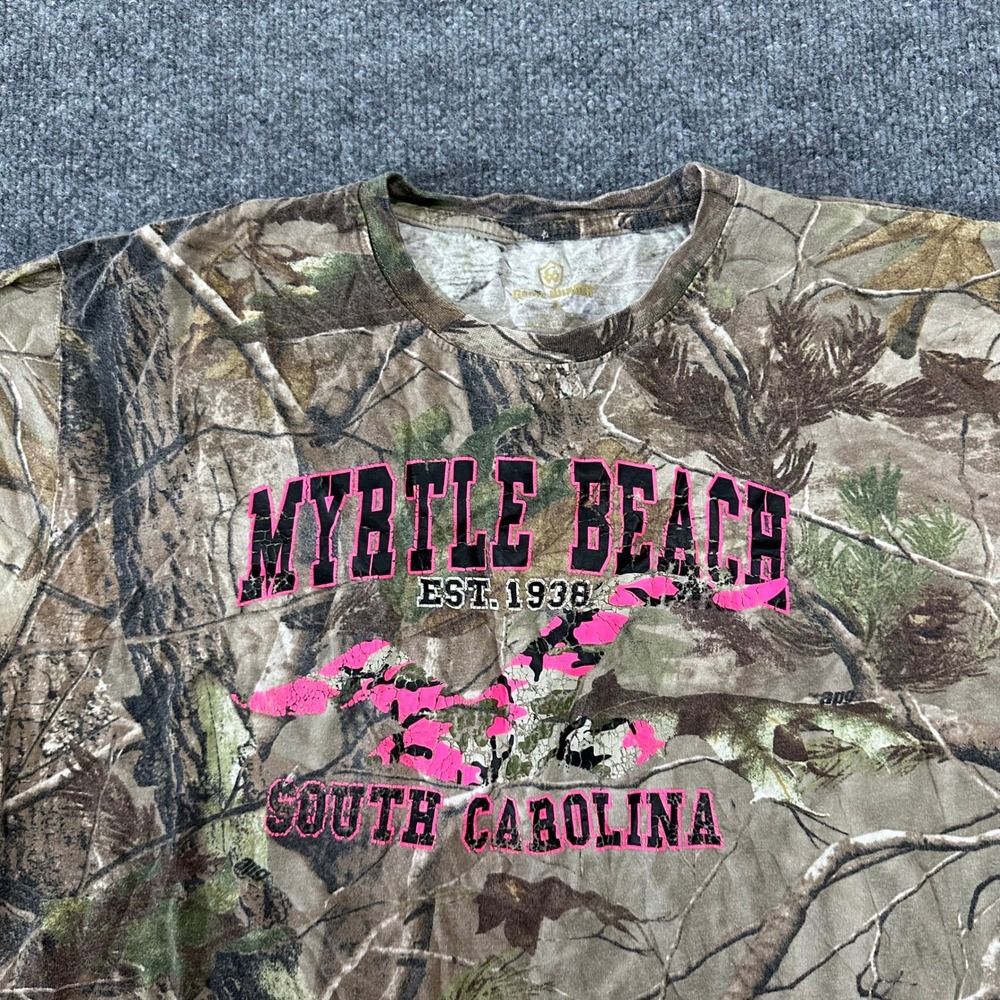 Game Winner T-Shirt Mens Size L Camo Myrtle Beach South Carolina Pink Graphic